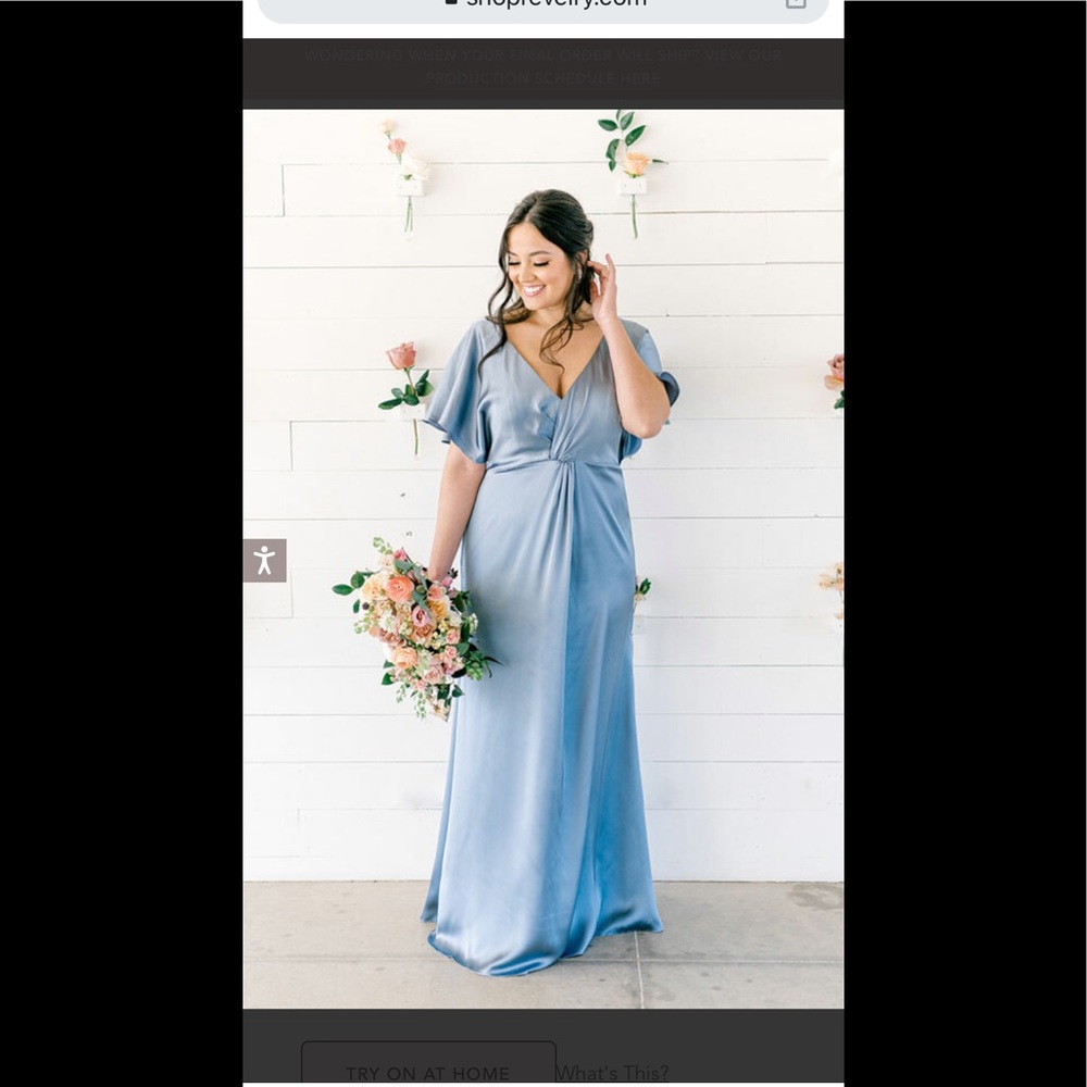 Revelry Gwen Satin Dress - French Blue 715